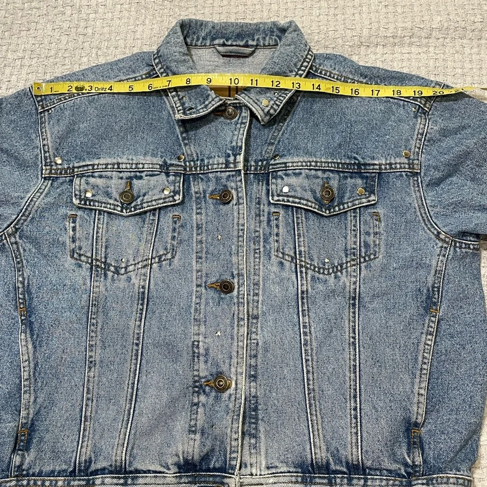Vintage Jay Jacobs Embellished Upcycled 80s Trucker Denim Jean Jacket Size Small